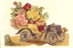 Kort - Glansbillede Bil og roser
